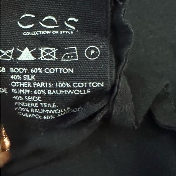 COS Chic Silk Blend Short Sleeve Pleated Panel Sheer Blouse Top, Size 40 - Picture 10 of 12